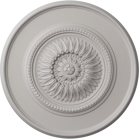 Ekena Millwork Large Floral Ceiling Medallion, Hand-Painted Ultra Pure White, 41 1/8"OD x 2 1/2"P CM41FLUWF